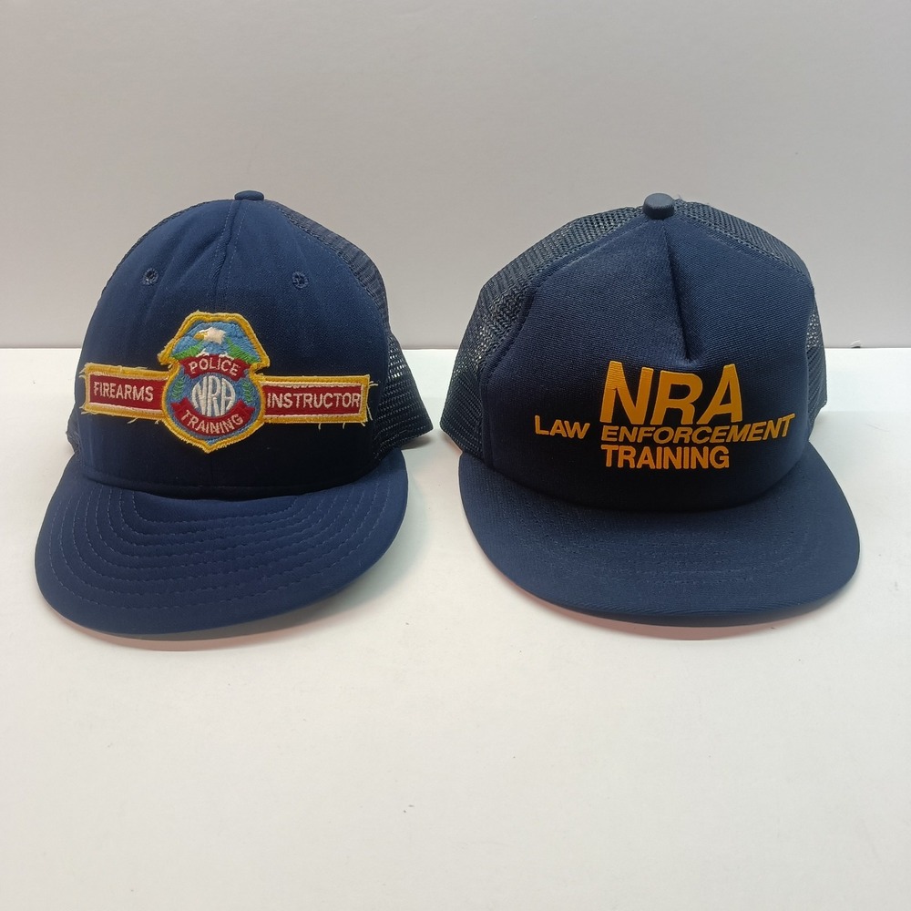 Lot Of 2 Vtg NRA Training Navy Patch Snapback Mesh Trucker Hats USA